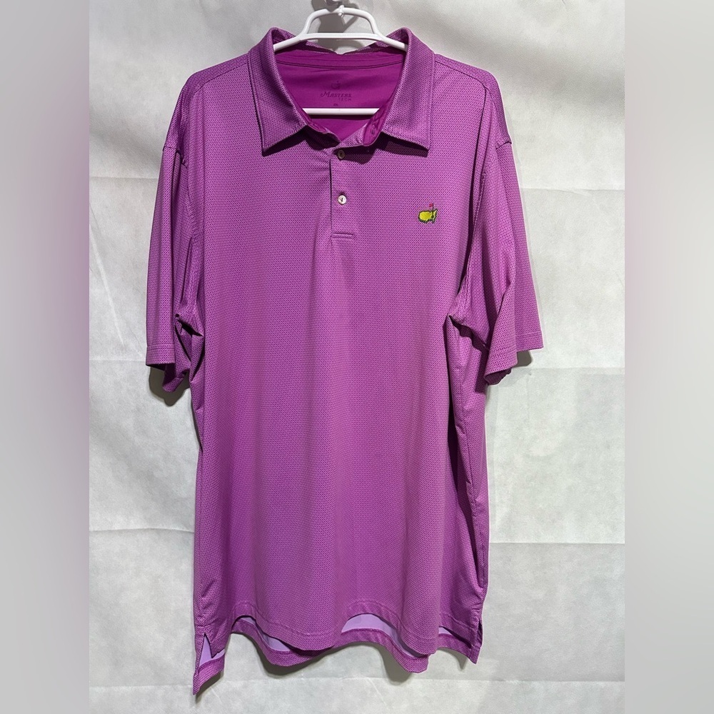 Masters Tech Golf Polo Shirt Pink Geometric Shirt Men’s XXL Logo Stretch Sports